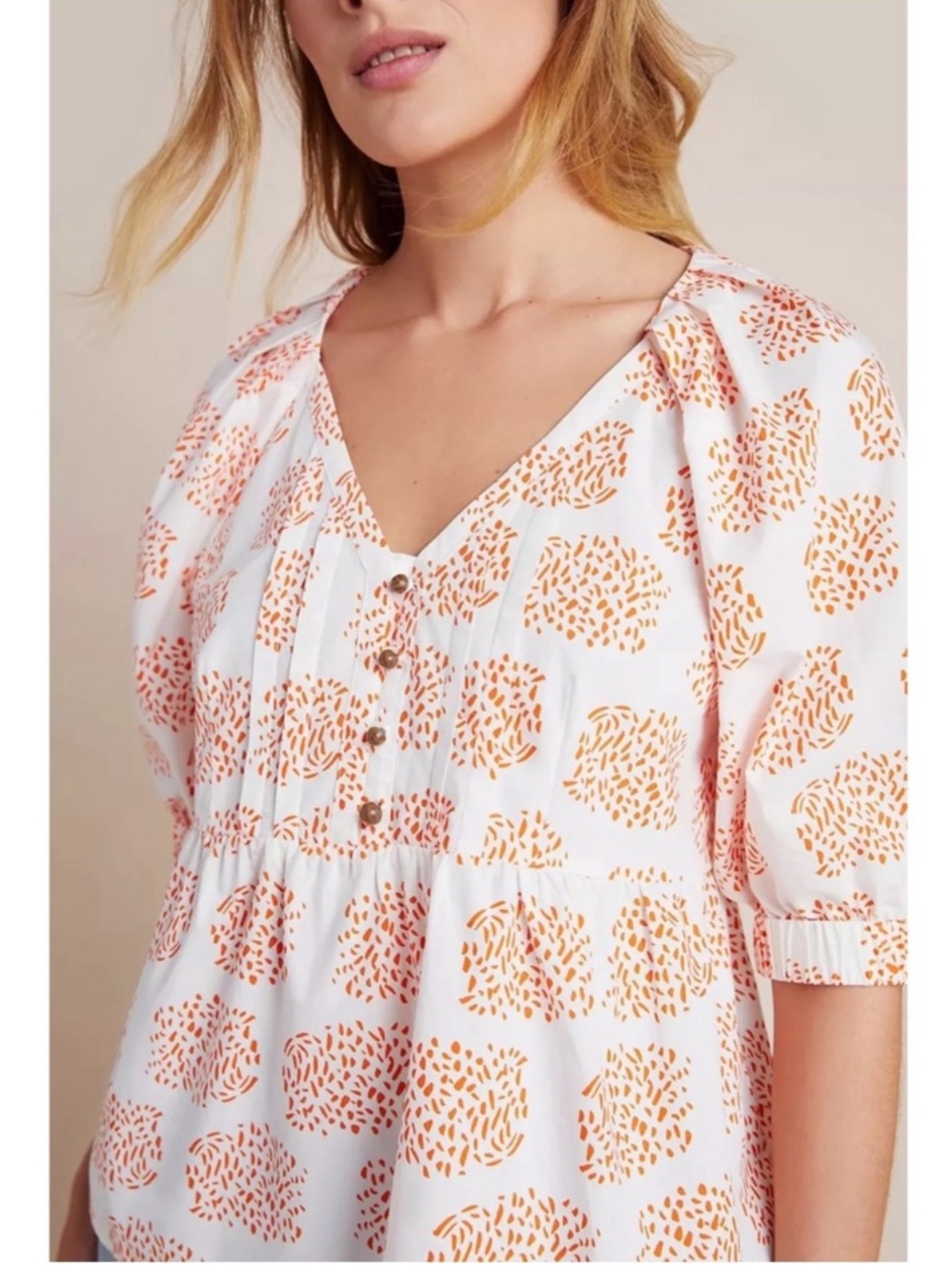 Anthropologie Moglea Danae Poplin Babydoll Blouse